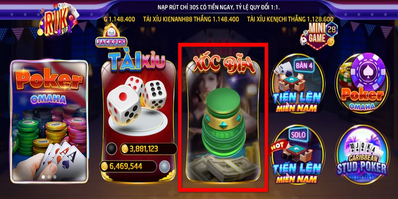 Xóc dĩa Rikvip: Siêu phẩm giải trí hàng đầu trên thị trường 2 Game này sẽ cho 4 đồng xu vào trong một cái bát sau đó úp lại